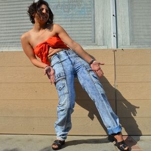 🌈👖VINTAGE acid wash high-waisted jeans🌈👖